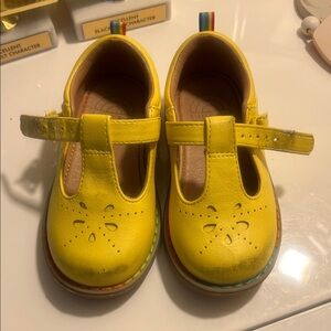Sunny Yellow Kids Dress Shoes with Strap